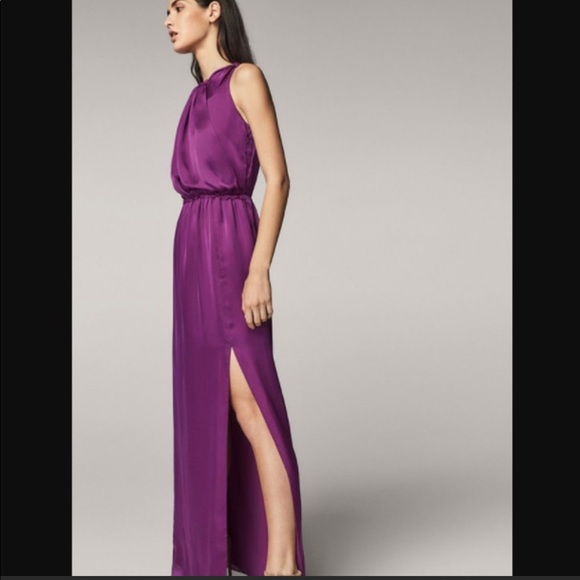 massimo dutti purple dress Massimo Dutti Women's Purple Sleeveless Gathered Waist Maxi Dress Gown NWT  Sz 2